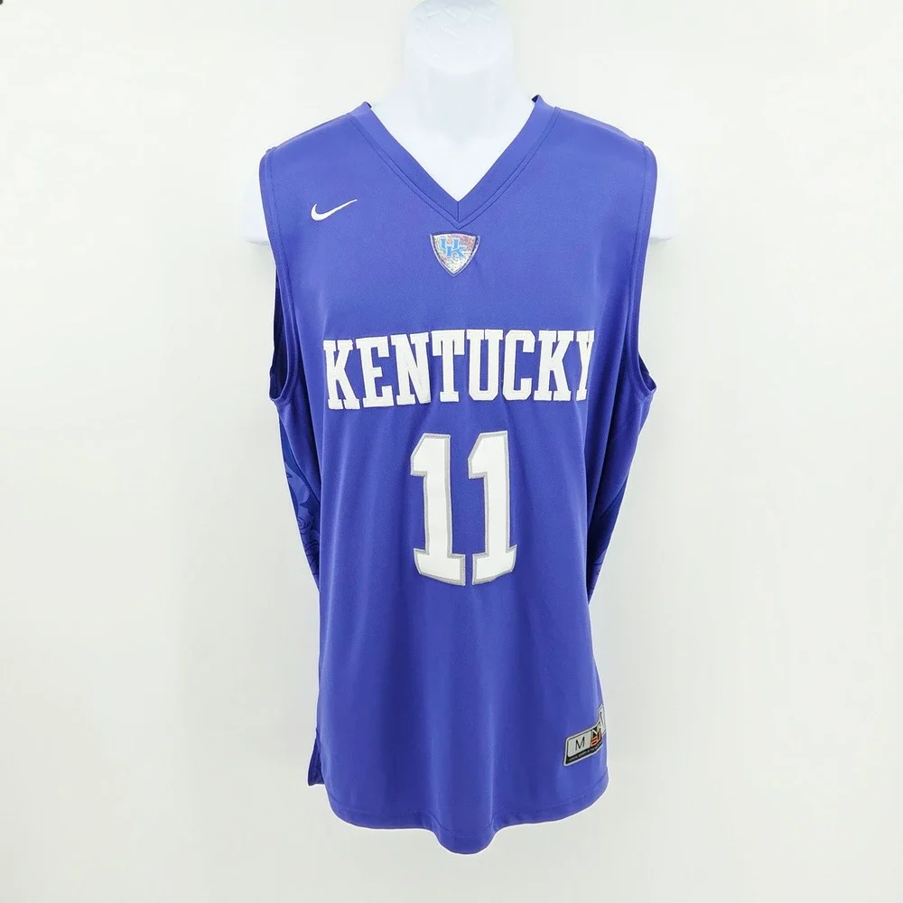 Nike Kentucky Wildcats John Wall 11 Basketball Jersey Blue Mens Medium Elite